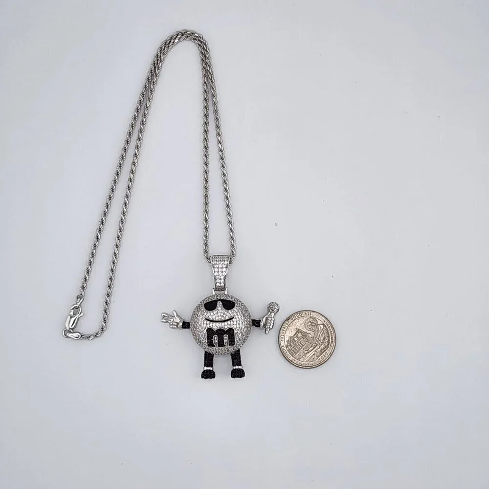 Brand New Sterling SIlver 925 M & M Design Necklace